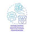 Establishing institutional framework blue gradient concept icon