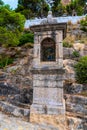 Station six the sixth of fourteen historic religious structures on the walk up to the castle Cullera, Valencian Community, Spain3