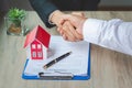 Estate agent shaking hands with customer after contract signature, Business Signing a Contract Buy - sell house, Home for rent