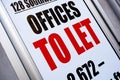 Estate Agents Office To Let Sign For Empty Commercial Propertyc;close up, close-up Royalty Free Stock Photo