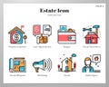 Estate icons LineColor pack