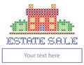 Estate Sale Yard Sign, Cross Stitch Embroidery Royalty Free Stock Photo