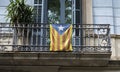 Catalan independentist flag on a balcony