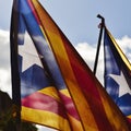 The estelada, the catalan pro-independence flag Royalty Free Stock Photo