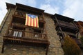 Estelada flag in a building in Catalonia