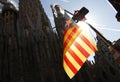 The Estelada the flag pro independence of Catalonia Royalty Free Stock Photo