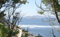 Estelas Islands from the coast of Bayona Royalty Free Stock Photo