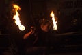 ESTELI, NICARAGUA - APRIL 23, 2016: Artist during the fireshow in Estel