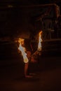 ESTELI, NICARAGUA - APRIL 23, 2016: Artist during the fireshow in Estel