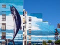 ESTEPONA, ANDALUCIA/SPAIN - MAY 5 : Fishing Day mural by Jose Fe Royalty Free Stock Photo