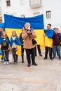 Protestors rally in support of Ukraine against russian agression.