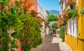 The beautiful Estepona, little and flowery town in the province of Malaga, Spain. Royalty Free Stock Photo