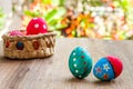 Ester egg on wood Royalty Free Stock Photo