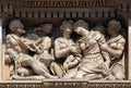 Esther and King Ahasuerus, marble relief on the facade of the Milan Cathedral, Duomo di Santa Maria Nascente, Milan