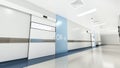 Esthetic and clean modern hospital surgery block corridor, private clinic or vet operating room with sliding doors Royalty Free Stock Photo