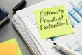 Estimate product potential sign on analytics business report Royalty Free Stock Photo