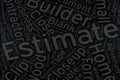 Estimate ,Word cloud art on blackboard Royalty Free Stock Photo