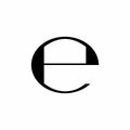 Estimated sign, E mark, E symbol vector design isolated on white background