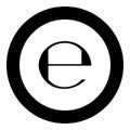 Estimated sign E mark symbol e icon black color in round circle