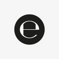 Estimated sign, E mark symbol. Vector illustration, flat design.