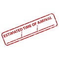 Estimated time of arrival, rubber stamp print