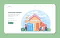 Estimator, financial consultant web banner or landing page
