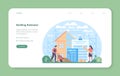 Estimator, financial consultant web banner or landing page