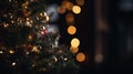 estive Bokeh: Closeup of Christmas Tree with Space for Text