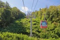 Esto-Sadok, Sochi, Russia - Sep 04, 2021: Main cable car of Resort Krasnaya Polyana