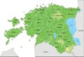 Detailed Estonia physical map with labeling.