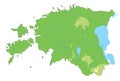 Detailed Estonia physical map.