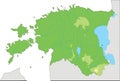 Detailed Estonia physical map. Royalty Free Stock Photo