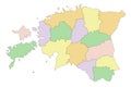 Estonia - detailed editable political map.