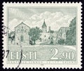 ESTONIA - CIRCA 1993: A stamp printed in Estonia from the `Castles` issue shows Haapsalu Castle, circa 1993.