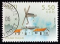 ESTONIA - CIRCA 2008: A stamp printed in Estonia shows Polma Windmill, circa 2008. Royalty Free Stock Photo
