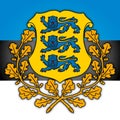 Estonia coat of arms and flag