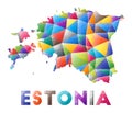 Estonia - colorful low poly country shape.