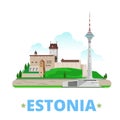 Estonia country design template Flat cartoon style