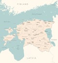 Estonia - detailed map with administrative divisions country