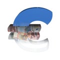 Estonia euro symbol with flag Royalty Free Stock Photo