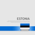 Estonia flag background. State estonian patriotic banner, cover. Ribbon color flag of estonia on a white background. National