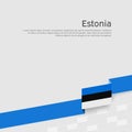 Estonia flag background. State estonian patriotic banner, cover. Ribbon color flag of estonia on a white background. National