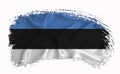 Estonia flag, brush stroke, typography, lettering, logo, label, banner on a white background