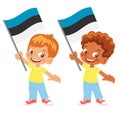Estonia flag in hand set