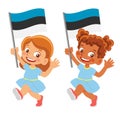 Estonia flag in hand set