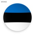 ESTONIA flag icon in modern neomorphism style. Button for mobile application or web. Vector on white background Royalty Free Stock Photo