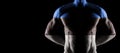 Estonia flag on muscled male torso with abs Royalty Free Stock Photo