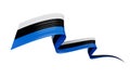 Estonia Flag Ribbon independence day banner 3d illustration. Estonian memorial holiday 24th of February