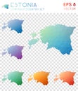 Estonia geometric polygonal maps, mosaic style.