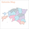 Estonia hand-drawn map.